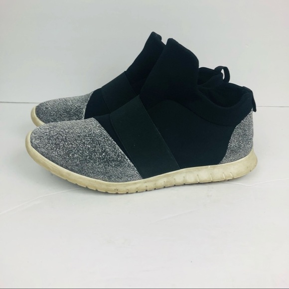 Steve Madden Shoes | Steve Madden Iman Silverblack Slip‎ On sneakers Size 9 - Picture 4 of 10